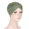 Beanie/Skull Caps New Women Muslim Hijab Inner Cap Underscarf Solid Color Head Scarf Cross Headband Headwrap Turban Drop Del Dhjfk