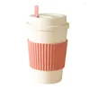 Mugs The Latest Coffee Cup Water With Cover Simple Handy Portable Wheat Straw