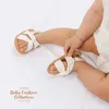 Sandaler Visgogo Baby Girls Sandaler Spädbarn Nyfödda Bowknot Crib Shoes Summer Soft Sole Anti-slip First Walking Shoes Prewalker 240329