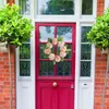 Couronnes d'hortensia de fleurs décoratives, pour porte d'entrée, couronne de fleurs de printemps, décorations artificielles de mariage, décor mural