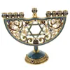 Ljushållare Hanukkah Metal Dinner Table Desktop Decor Candlestick Alloy Centerpiece Ornament