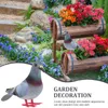 Décorations de jardin 2 pièces Figurines d'oiseaux Figurines Artisanat pour adultes Faux Petit décor en plastique Prop Mousses Pigeons en plein air