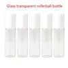 Storage Bottles 10ml Oil Vial Eye Cream With Roll On Cosmetic Glass Roller Refillable Container Empty Clear Rollerball Bottle