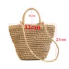 Femme Sac de paille à la main bohème sac à main sacs à bandoulière été paille sac de plage femmes rétro type de seau sacs à bandoulière HW403 u6d2 #