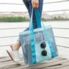 Borse portaoggetti Borsa da spiaggia da viaggio alla moda da donna Shopper Borse da esterno trasparenti in rete di pelle PU Tote a spalla di grande capacità