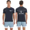 Men's T-Shirts Customized polyester gym sports T-shirt mens short sleeved running shirt outdoor exercise training T-shirt fitness top sports T-shirt A80 J240330