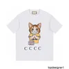 デザイナーは2024年の夏の贅沢な猫パターン男性と女性のための半袖Tシャツeum4