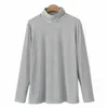 2022 Basic Slim T-Shirt Plus Größe Frauen Herbst Winter Rollkragen Warme Strickfaden Bodenbildung T-Shirts Einfache Streifen Casual Tops v2g2 #