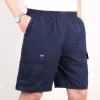 MENS SHORTS POAT KHAKI LÄNGD Kort M-4XL Male Navy Blue No Elasticity Pocket Polyester Solid Color ROP Leverans Apparel Clothing DHXV2