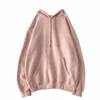 Dayifun-Women Hoodie Pocket Artı Boyutu Katı Sıradan LG Kollu Çift Üstler Gevşek Bahar Sonbahar Yeni 2023 Pullover Sweatshirt V8ig#