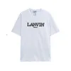 Langfan Lanvin.T-shirt à manches courtes co-marqué avec Chen Weiting même couleur lettre broderie coupe ample hommes et femmes Style de Couple