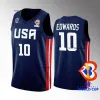 Maillot de basket-ball de l'équipe de la Coupe du monde 2023 des États-Unis Anthony Edwards Brandon Ingram Paolo Banchero Mikal Bridges Jalen Brunson Jaren Jackson Jr. Hot