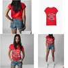 T-shirt da donna Zadig Voltaire 23Ss Estate cotone Nuove donne Designer T-shirt Classica lettera stampa fiore ricamo collo a U manica corta Ot14O