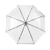 مظلات Juchiva واضحة المظلة التلقائية القابلة للطي كاملة المطاط البلاستيكي المريح دليل الرياح 3 أضعاف على الهواء الطلق