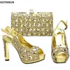 Dress Shoes Arrival Italian Ladies And Bags To Match Set Decorated With Rhinestone Bag African Sets 2024 Pumps Women