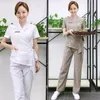 2023 Uniformi di alta qualità Tuta da donna Khaki Top + Pantaloni Set da 2 pezzi Personale dell'hotel Abbigliamento da lavoro Beauty Sal SPA Uniforme V0RJ #