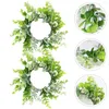 Flores decorativas 2 PCS PCS Artificial Garland Wrinalh Wrinalh Christmas Porta da frente Ferro pendurado Plantas de pendente de plantas