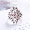 Anelli a grappolo Squisito delicato cristallo di apertura del pavone per le donne Accessori per ragazze Moda 925 gioielli in argento sterling Forniture regalo