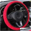 Steering Wheel Covers Ers Decoration Anti-Slip Winter Soft Warm P Pearl Veet Car Er Drop Delivery Automobiles Motorcycles Interior Acc Ot1Ky