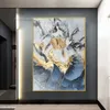 モダンなビッグフラワーアートインテリアオイルペインティングアブストラクトアート装飾キャンバス絵画リビングルームベッドルームレストランの入り口壁画ソファ壁画アート