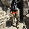 Letter Towel Embroidery Camouflage Cargos for Men Streetwear Casual Y2K Baggy Overalls Pants Oversized Unisex Spliced Trousers 240320