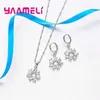 YAAMEL – ensemble collier et boucles d'oreilles ronds pour femmes, bijoux féminins, zircone cubique brillante, en argent Sterling 925, pour fête de fiançailles