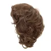 Perucas sintéticas cabelo marrom curto encaracolado peruca para mulheres meninas muito doce penteado com franja diário cosplay festa casual 240306 drop del ot8tn