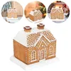 Party Decoration Gingerbread House Incense Burner Resin Snowy Winter Cone Creative Home Chimney