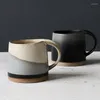 Mugs Japanese Retro Stoare Coffee Cup With Handle Ceramic Water Mug Afternoon Teacup Breakfast Milk Household