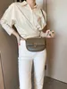 Vieline New Women's Saddle Bag Crossbody Single Crossbody Crossbody حقيبة صغيرة متخصصة من الجلد الحقيقي نصف جولة سرج حقيبة Q2J1#