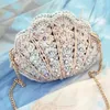 dream shell lady inclined satchels, temperament lace shoulder bag, hand-crocheted finished product, zipper cosmetic bag a3ew#