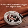 Accessoires TRN pour T6 16Core Silver plaqué OCC Copper Litz /3,5 mm avec connecteur MMCX / 2pin Câble amélioré pour les écouteurs TRN MT4 Pro