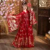 Antigo estilo chinês chinês seda dinastia Tang traje meninas crianças dança dr traje hanfu conjunto h4PB #