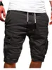 Summer Men Cargo Half Pants Casual Elastic Waist Pocket Solid Pocket Loose Shorts Oversized S-5XL BSDFS-ZK36 240327