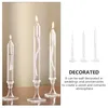 Candle Holders 3 Pcs Taper Glass Oil Lamp Desktop Clear Kerosene Transparent Simple Shape Light