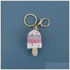 Porte-clés Longes 2pcs Pendentif de crème glacée Clogué Porte-clés Sac Clé Accessoires Mignons Mobile Charm Cadeau R231005 Drop Livraison Fashi DHPFI