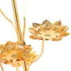 Castiçais de mesa castiçal flor de lótus manteiga lâmpada suporte em forma de suporte templo castiçal estilo chinês liga