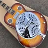 빈티지 햇살 Hofner Dobro Steel 기타 크롬 하드웨어 금속 상단 미니 험버커 AAA 품질 중공 바디 공진기 Guitare8451428