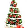 Decoratieve bloemen 1 stks glitter poeder powons kerstbloemsimulatie multi-layer mesh doek nep voor boomkrans vaasdecoratie