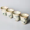 Kopjes Schoteltjes 4 Stijl Handgeschilderd Grenen Aardewerk Jingdezhen Water Mooie Theekop Set Orchidee Theewaar Pruim Koffiemokken Voor Ceremonie