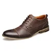 Chaussures décontractées de marque pour hommes, Oxfords de qualité supérieure, Style britannique, robe en cuir véritable, plates et formelles, grande taille 50