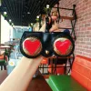 Lunettes de soleil Ins Nouveaux verres à vente chaude boîtier Animal Cartoon Fashion Women Pu Leather Sun Box Eyeglass Sunglasses Sac de lunettes de protection mignonne