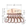 High Quality Wallet Leather Bag Handbag Purse Keychain Keyring Key Ring Row Organizer 6 Hooks Clasp Clip Leathercraft with rivet