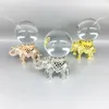 Dekorativa plattor Hemdekoration Pografi Elefant Crystal Ball Holder Display Stand Sphere Stone Base Collection