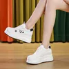 Scarpe Casual 8cm Décolleté in vera pelle naturale Moda Donna Estate Vulcanize Chunky Sneakers Platform Zeppa Comfort Colore misto