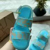 Klänningskor Kvinnors tryckta högklackade sandaler Vuxna flickor Summer Pinecake Jelly Leisure Sports Beach Kvinnlig storlek 35-40
