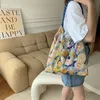 fi Pack Bags large Floral Color Features Versatile Canvas Shoulder Bag Large Capacity Casual Handbag Ladies Shop Bag n33m#