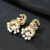 Boucles d'oreilles pendantes Vintage, perles de cristal, phénix Jhumka Jhumki, goutte d'eau, cloches ethniques en Zircon, bijoux pour femmes, cadeaux Bollywood