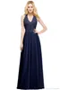BabyOnline Evening Dres voor vrouwen 2024 Pearl Lace Applique Elegant V-hals Sheer Back LG Chiff Formal Party Prom-jurken A8YI#