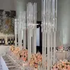 Party Decoration 6 Heads White STEM Crystal Pillar Candle Holder For Decor Centerpieces Props Artificial Flower Ball Stand Drop Delive DHR5S